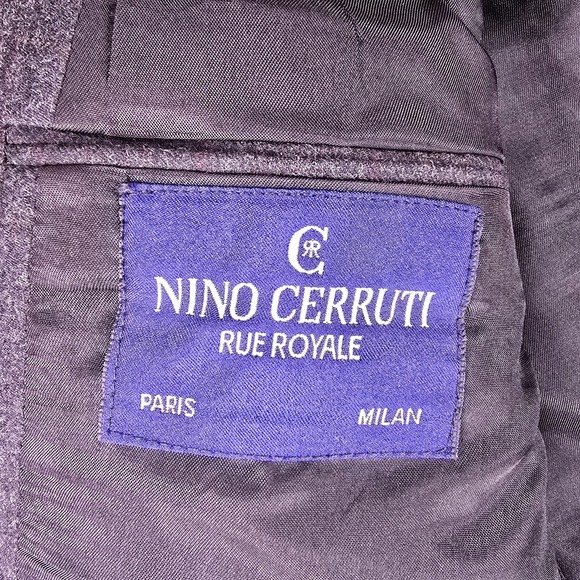 Nino Cerruti Blazer Mens 44 Gray Wool Pinstripe Sport Coat Hecht's Tailored USA‎ - Picture 7 of 11